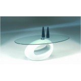Modern Oval Glass Coffee Table 102x62cm 